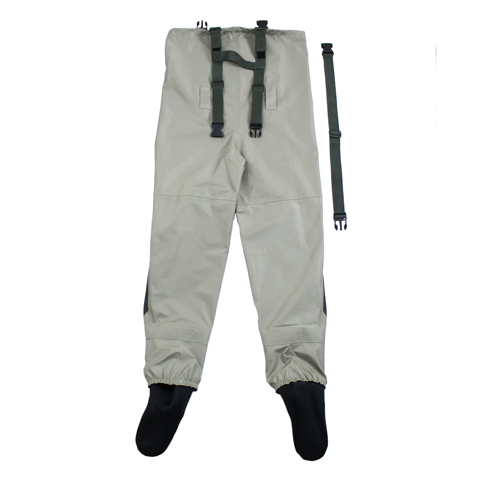 Vadeadores de pecho transpirables para pesca con mosca, ropa de Rafting, pantalones impermeables, pantalones de caza para vadear, monos con media de pie - imagen 3