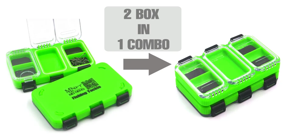 MNFT-caja de aparejos de pesca de 130g ABS, caja de anzuelos, cebo, etc., accesorios de pesca de carpa, herramientas, Caja impermeable con imán, Combo 2 en 1 - imagen 2