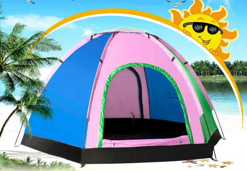 Barraca De acampada UV portátil De doble capa para 5-8 personas, tienda plegable Ultra automática para senderismo - imagen 4