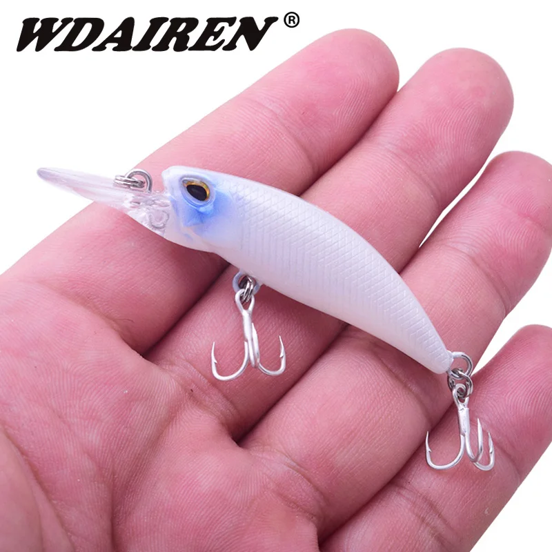 Señuelo de Pesca de pececillos flotantes, cebo Artificial duro láser, ojos 3D, 6,5 cm, 5,2g, Wobblers, Crankbait, aparejos de Pesca, 1 ud. - imagen 3