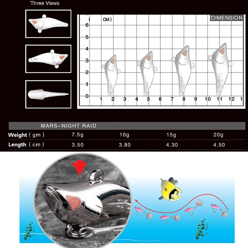 Señuelo de pesca de metal, cuchara de lentejuelas, 7,5g, 10g, 15g, 20g, wobbler swimbait, cebo duro, aparejos de pesca - imagen 5