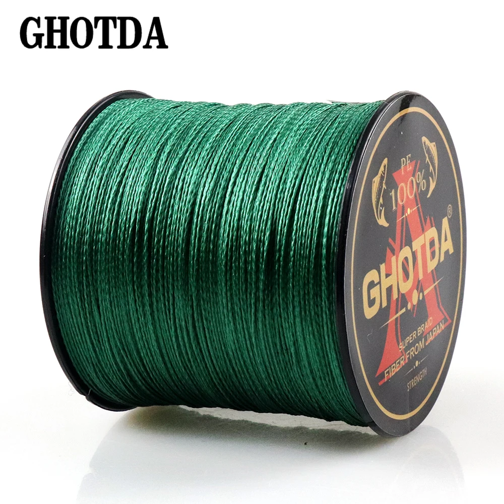 GHOTDA-línea de pesca trenzada de PE de 300M, Sedal multifilamento de 4 hebras 10-120LB para pesca de carpa - imagen 4