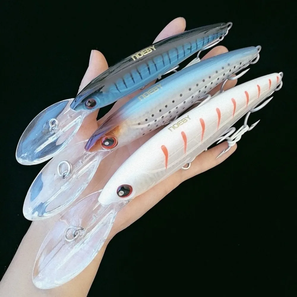 Noeby, 1 unidad, 16cm/73g, 14cm/52g, 12cm/32g, señuelo de pececillo de pesca, cebo Artificial duro, aparejos de pesca, pececillo de wobbler - imagen 2