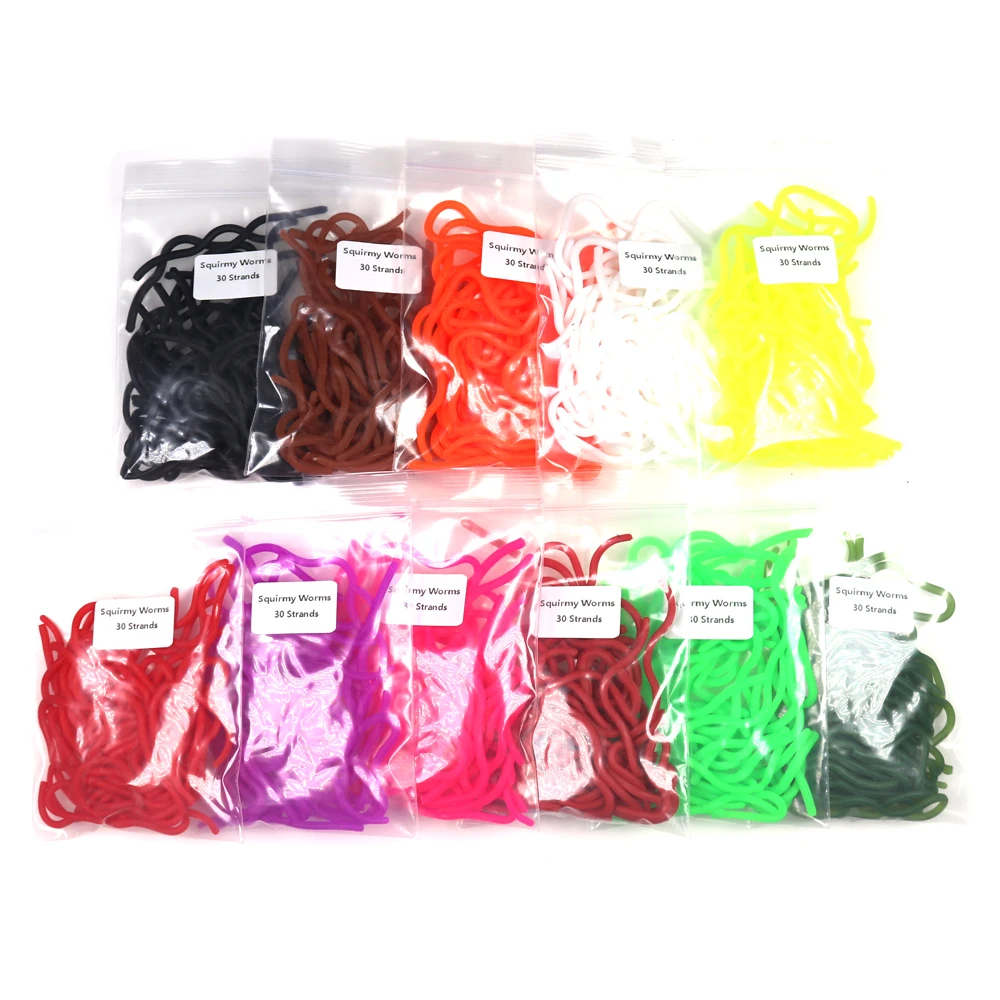Wifreo 330 Uds. De gusanos blandos de colores mezclados, Material para atar moscas, moscas de gusano San Juan para pesca de lubina y trucha - imagen 5