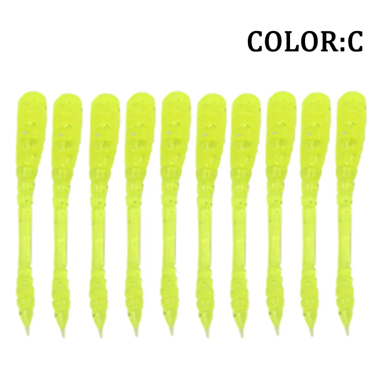 Cebo de gusano blando para pesca, plantilla de silicona Artificial, sábalo, natación, señuelo de lubina, cebos blandos con olor a pescado, 45mm, 0,43g, 50 unidades por lote - imagen 4