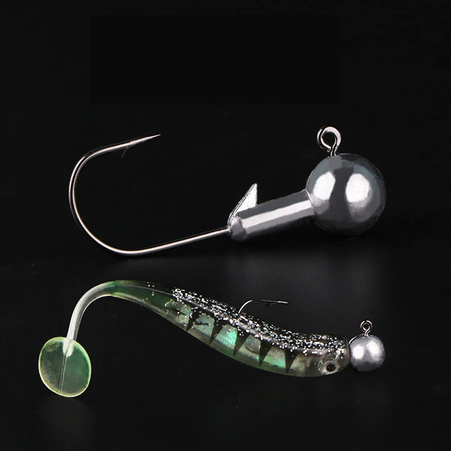 50/20 unids/caja 1G-20G Kit de anzuelos de pesca con cabeza de anzuelo de metel con púas expuestas para señuelo suave, anzuelos de gusanos con caja de aparejos Jigging - imagen 5