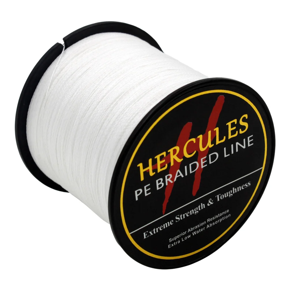 Hercules-sedal de pesca trenzado de PE, multifilamento, hilo de pesca blanco fuerte de 4 hebras, 100M, 300M, 500M, 1000M, 1500M, 2000M - imagen 4