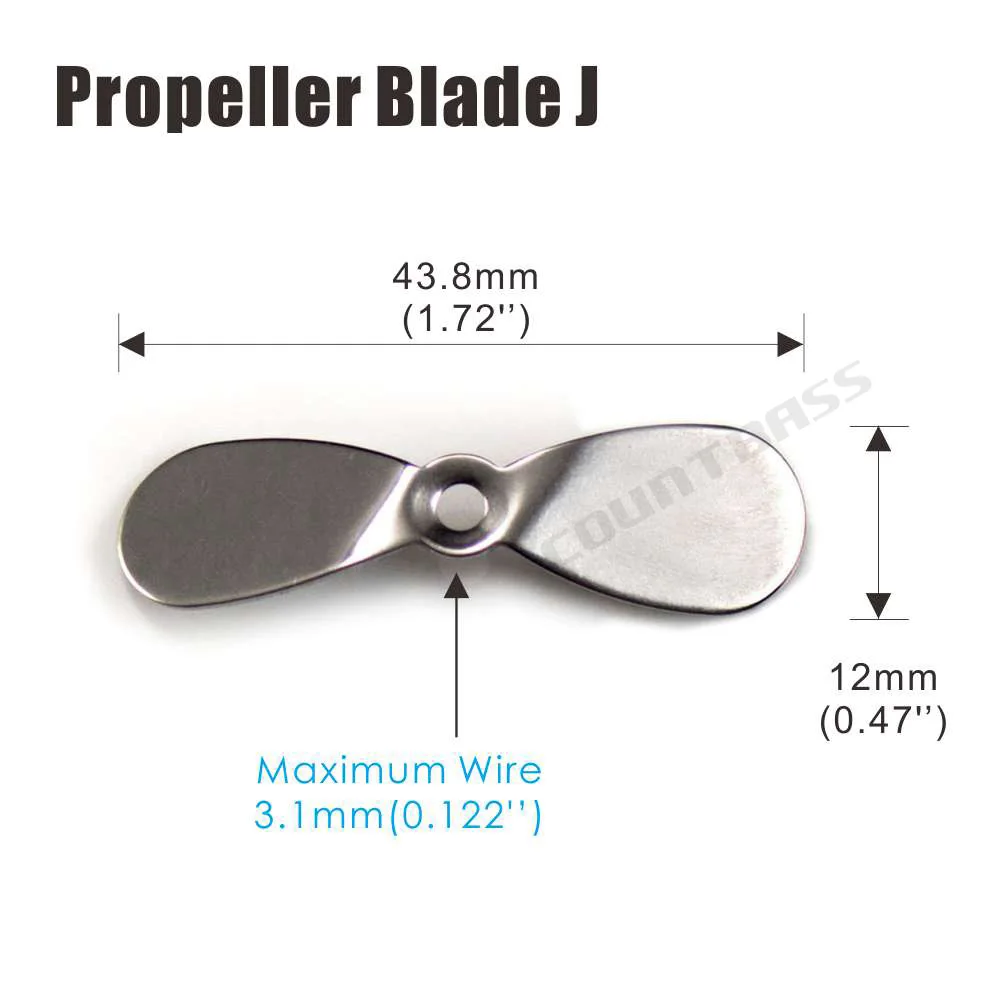 Countbass 50 Uds. Cuchillas de utilería de acero inoxidable, palas de hélice, cebos duros de superficie DIY, palabras, plantillas de natación - imagen 4