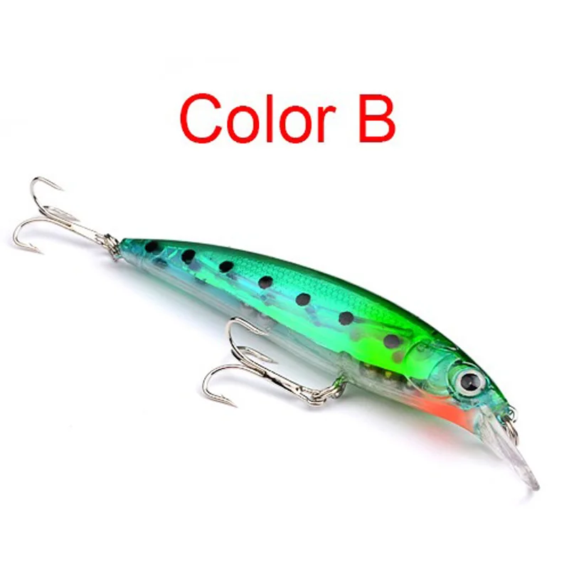KMRESA 1 Uds pececillo flotante 11cm 13,4g señuelo de pesca láser cebo Artificial duro ojos 3D pesca Wobblers Crankbait - imagen 4
