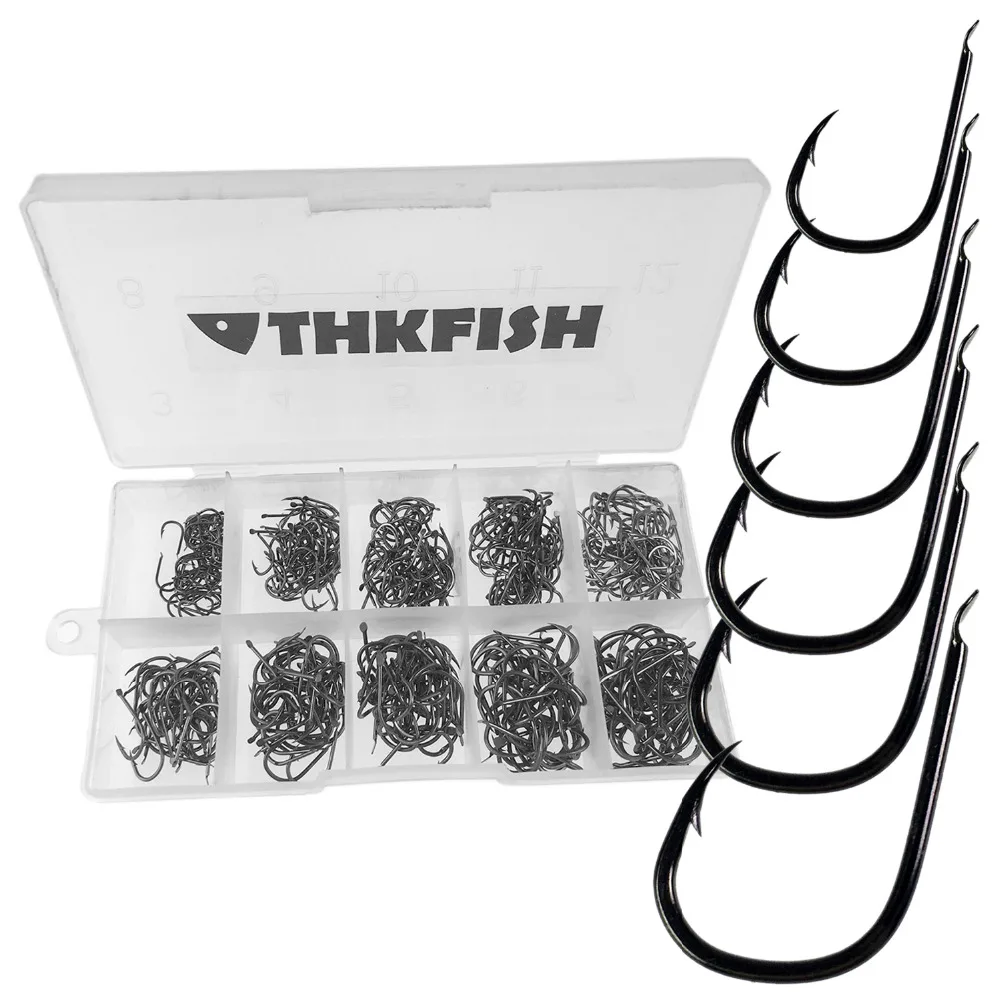 THKFISH 500 Uds anzuelos de pesca anchos dorados agua dulce acero alto en carbono sin ojo anzuelo de púas para señuelos blandos # 3- # 12 mini gancho - imagen 3