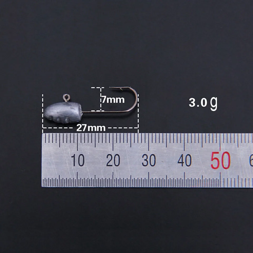 WALK FISH-anzuelos de gusano suave, anzuelos de 3g y 27mm, para Pesca en hielo, en balsa, con cabeza de plomo, 10 unids/lote - imagen 4