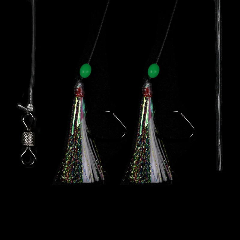 Bimoo-aparejo de pesca brillante Sabiki, aparejo de pesca de mar, pargo, trucha, Jigging, luminoso, 10 bolsas, 5/0 - imagen 5