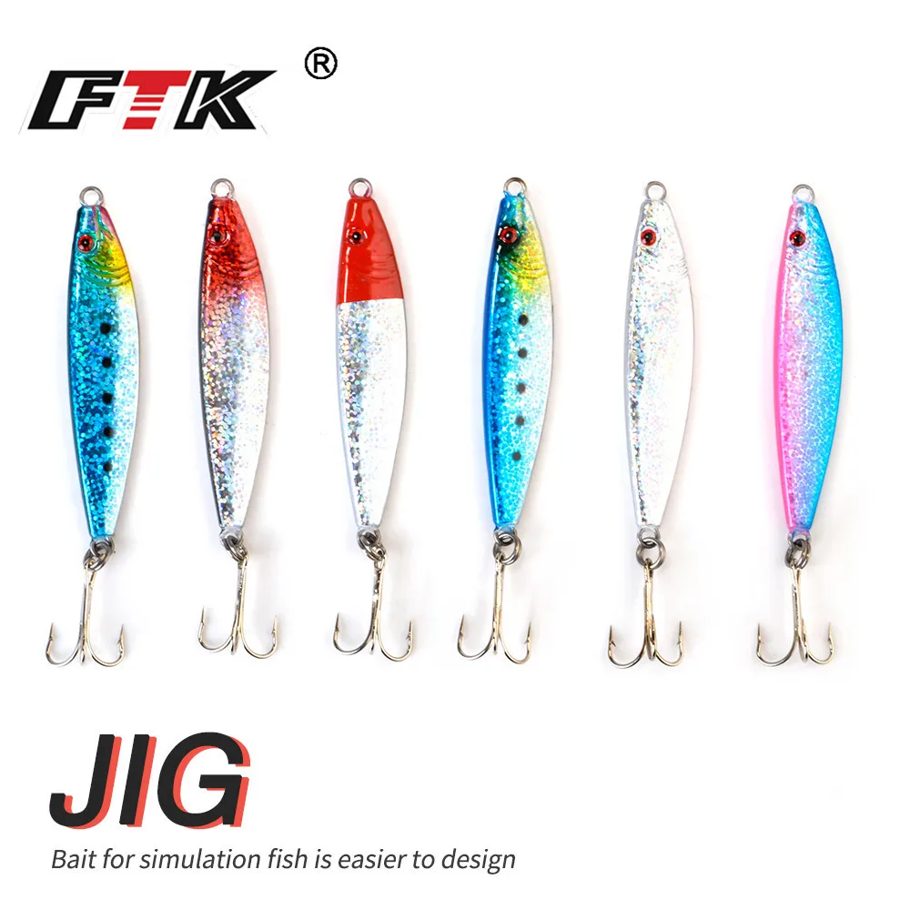 Jig Metálico FTK Luminoso – Sardina con Ojos 3D para Jigging - imagen 4