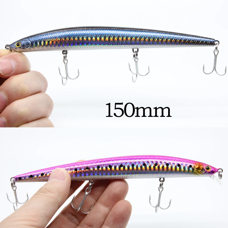 AOCLU-señuelo duro de pesca, anzuelo de pesca de lubina y atún, 150mm, 18,0g, 0,5-1m