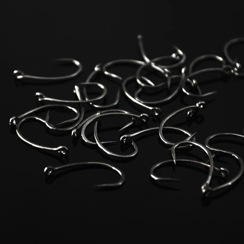 MNFT-anzuelos de pesca de carpa de acero al carbono, anzuelos sin púas para agua dulce y salada, 50 piezas, 6 #8 #10 #4 # - imagen 2