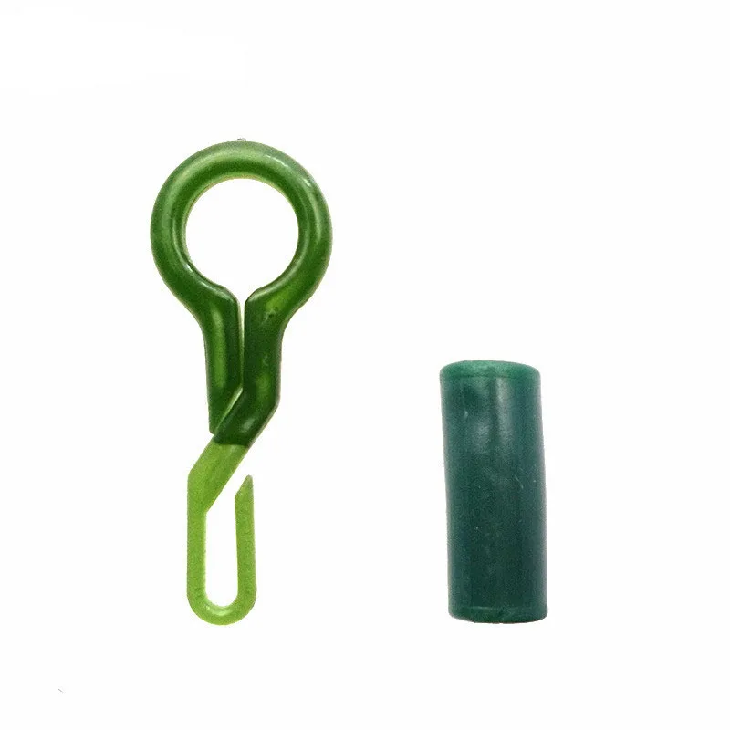 Shaddock-Clips de plomo traseros para pesca, accesorio de pesca de carpa con tubo de goma de plástico verde, Conector de aparejos, 20 Uds., 3,5 cm - imagen 4
