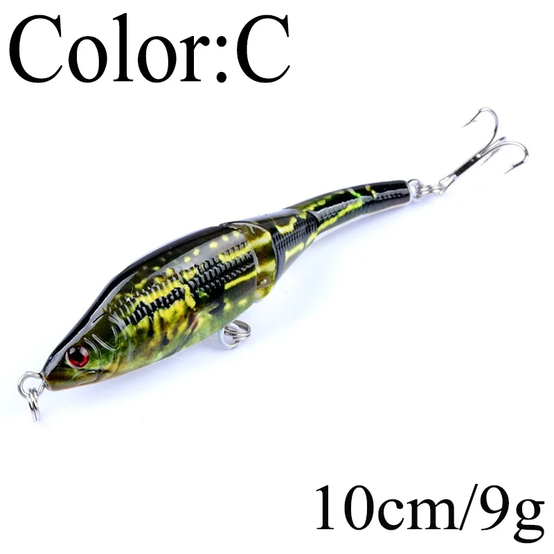 Señuelo de pesca multiarticulación, 1 piezas, 3 secciones, 9,5 cm, 7,8g, pececillos, wobblers, cebo Artificial pintado, Crankbait, aparejos de pesca - imagen 4