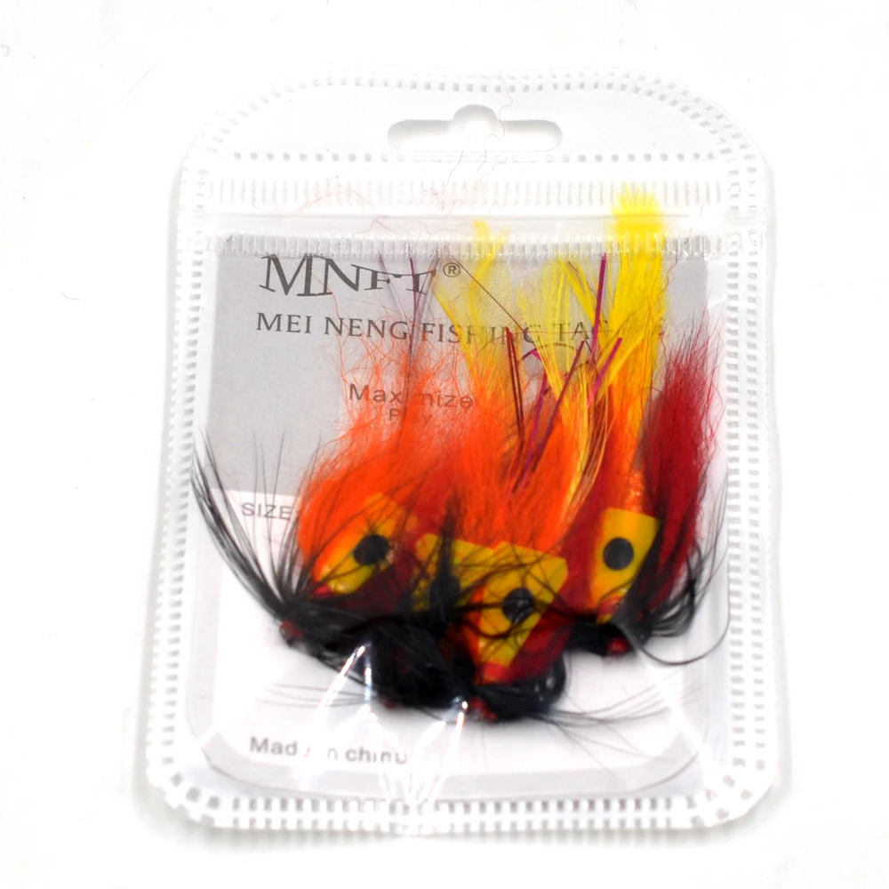 MNFT 4 unids/lote tubo Grizzly sangre naranja pluma pesca moscas pesca mosca seca señuelos para carpa cebo Artificial - imagen 4