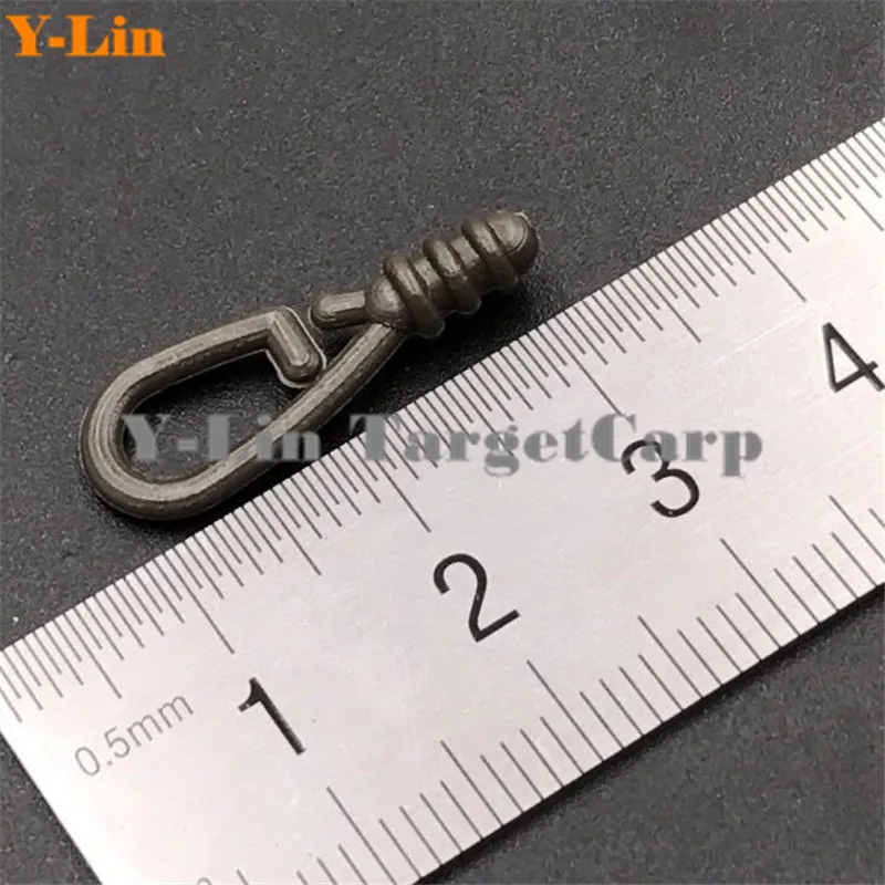 10 unidades de soporte de conector de cambio rápido para pesca de carpa, tornillo de guía de línea verde del ejército, Terminal de plomo, accesorios de aparejos
