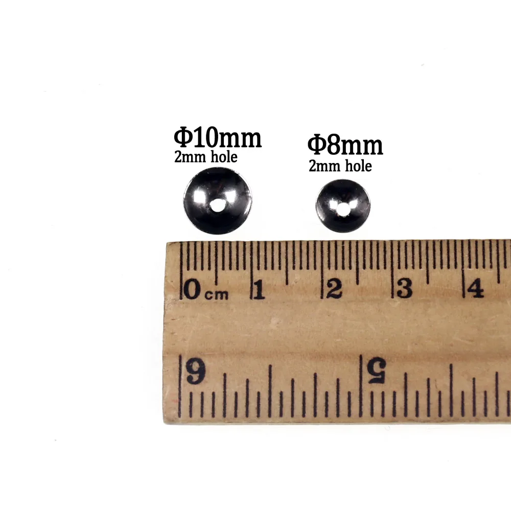 Bimoo-Cono de atado de moscas de tubo de acero inoxidable, cabezal de disco de 10mm y 8mm, Material de atado de moscas, venta al por mayor, 100 Uds. - imagen 2