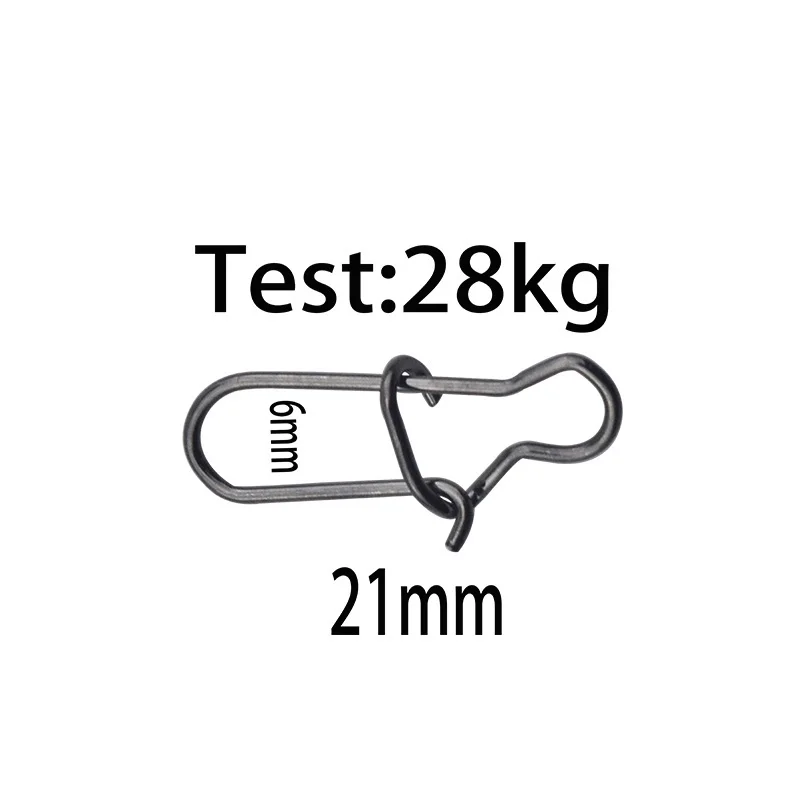 Conector de pesca de acero inoxidable, accesorio de arrastre fuerte 18 28KG 16 21mm, herramienta de pesca, accesorios a presión, 100 unids/lote 1 #2 # - imagen 4