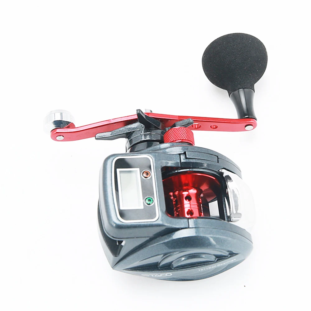 Carrete de pesca Baitcasting contador en Metro 6,3: 1 carretes de cebo Digital carrete de Metal completo rueda de agua salada arrastre de bobina T4 - imagen 4