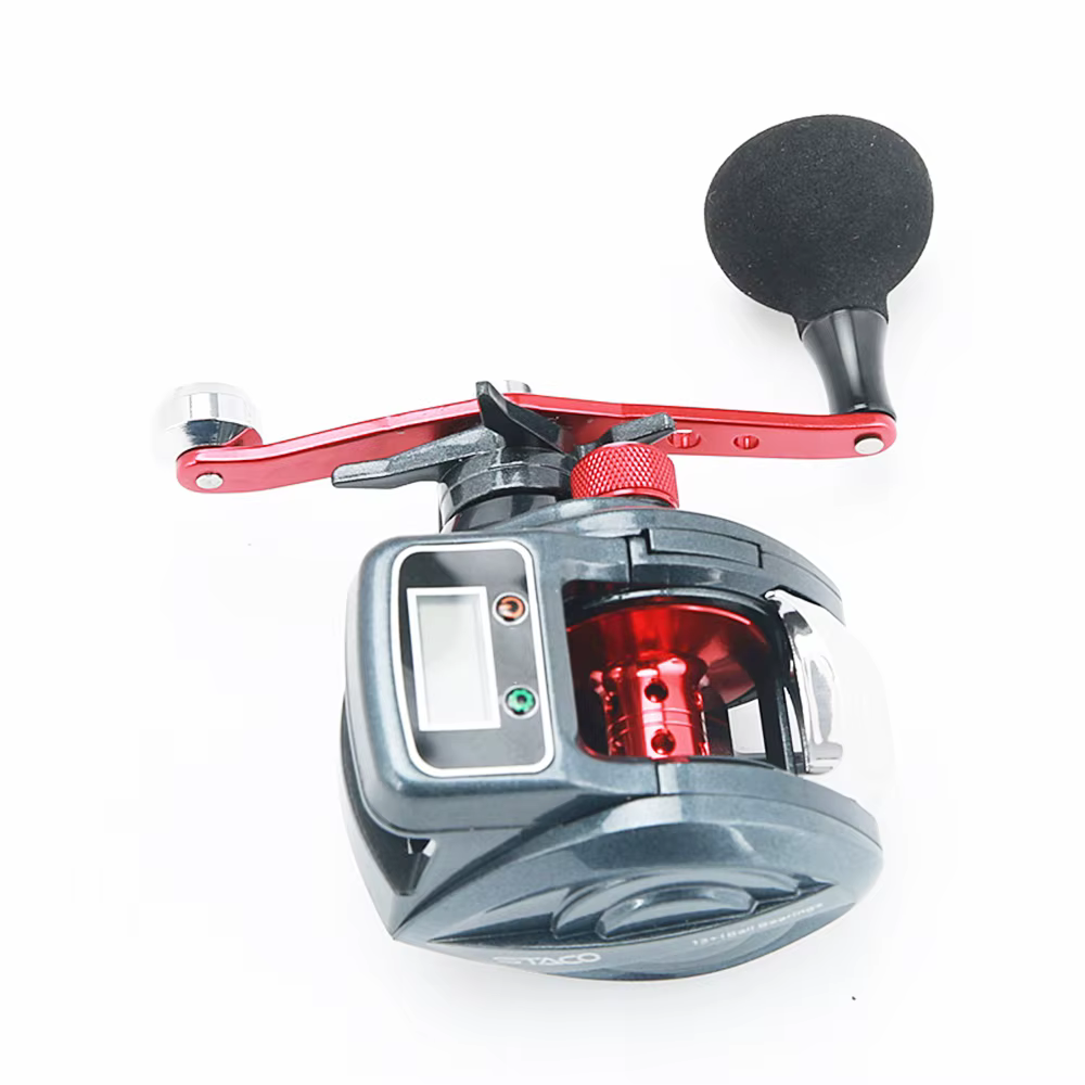 Carrete de pesca Baitcasting contador en Metro 6,3: 1 carretes de cebo Digital carrete de Metal completo rueda de agua salada arrastre de bobina T4 - imagen 3