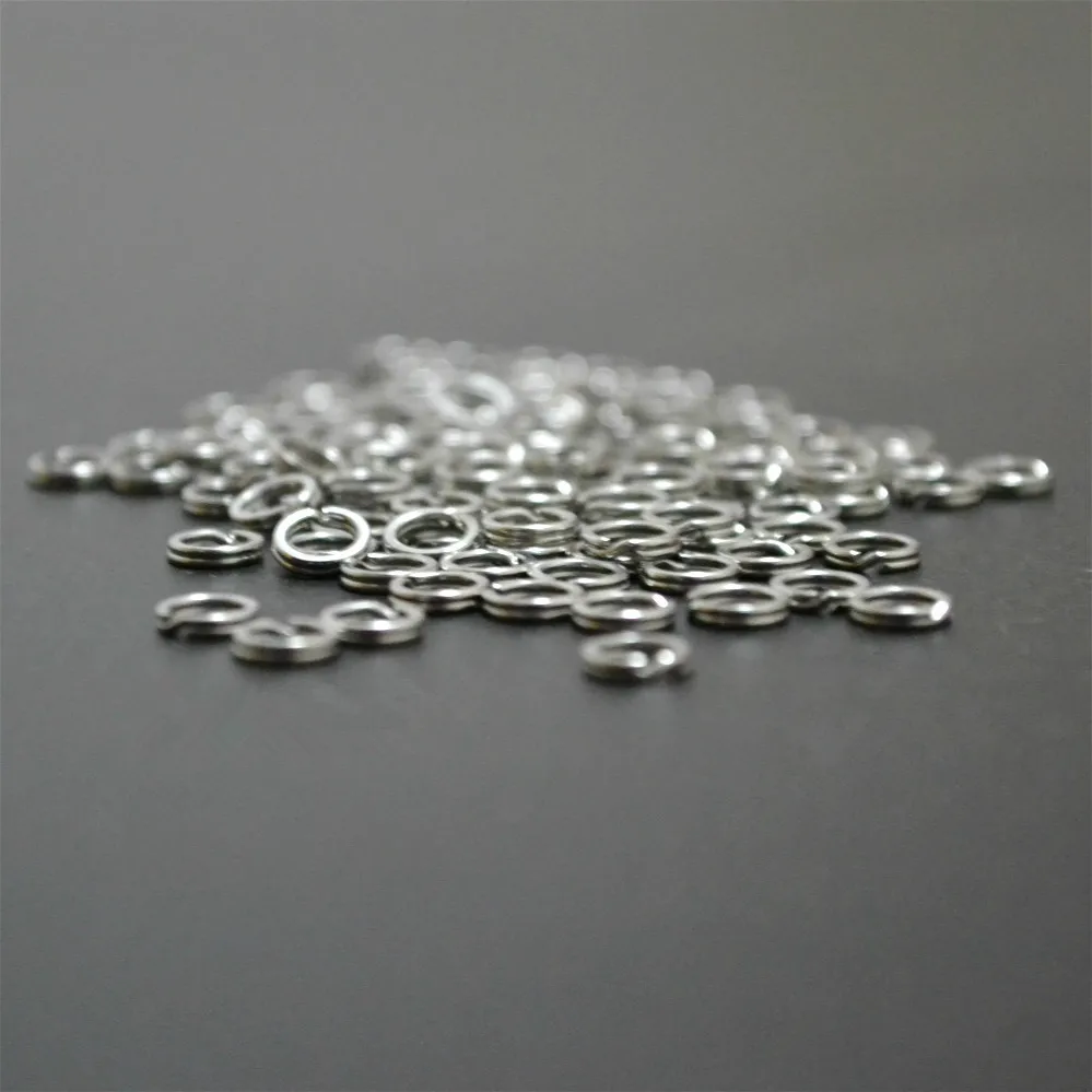 Accesorios para aparejos de pesca, conector de señuelo, anillo de Squash, 4mm, 5mm, 7mm, cuchara para pececillo, señuelos artificiales, piezas de anzuelo triple, lote de 50 piezas