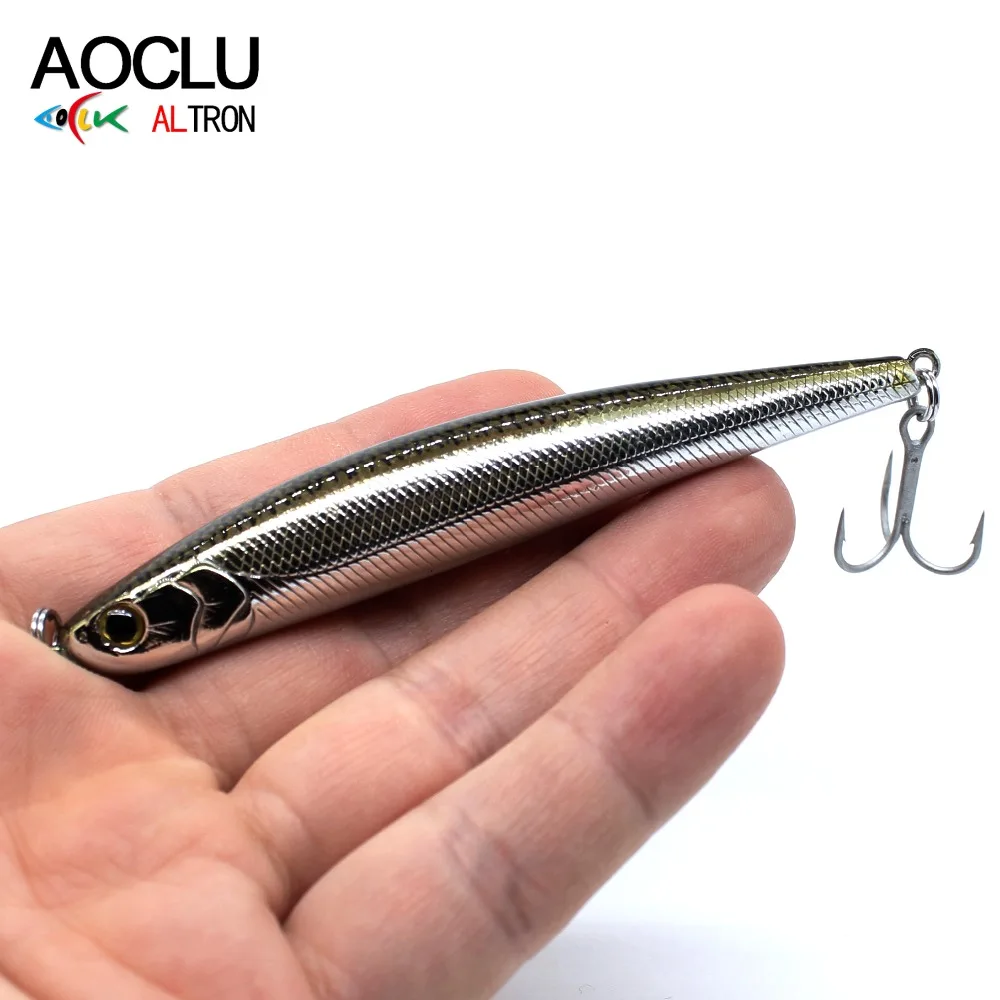 AOCLU-lápiz de hundimiento Wobbler, 9cm, 28,3g, cebo duro, señuelo de lubina, agua salada, gancho VMC, pesca en roca, barco de aguas profundas - imagen 2