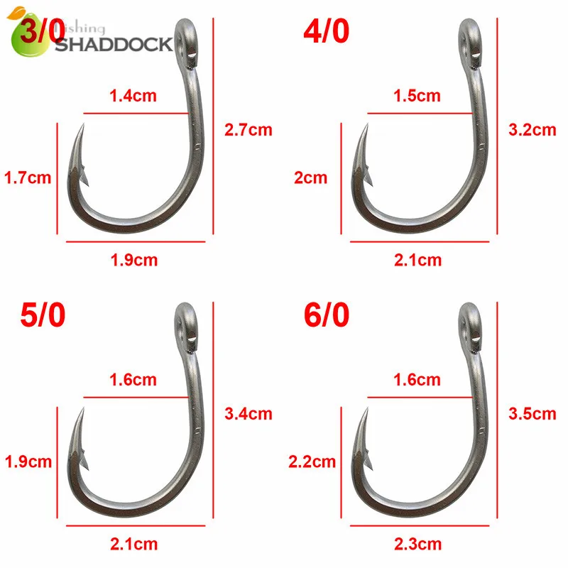 20pcs 10884 Stainless Steel Fishing Hooks White Strong Big Game Fish Tuna Bait Fishhook Size 3/0 4/0 5/0 6/0 7/0 8/0 9/0 10/0 - imagen 2