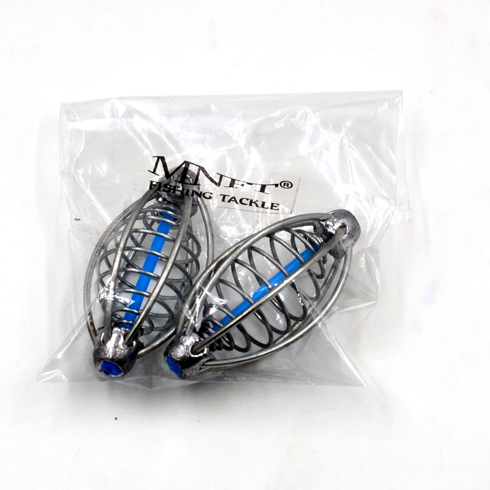 MNFT-Señuelos de pesca de primavera + plomo, jaula, soporte para cebo, paletas de señuelos de peces, accesorios de pesca para anzuelos de explosión, alimentadores de pesca, 2 uds. - imagen 5