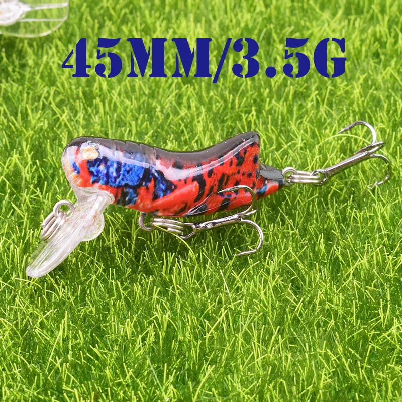 Señuelo de Pesca de pececillos, cebo Wobbler de colores mezclados, Crankbait para saltamontes de plástico realista, aparejos de Pesca de carpa y lubina, 4 unids/set por juego - imagen 4