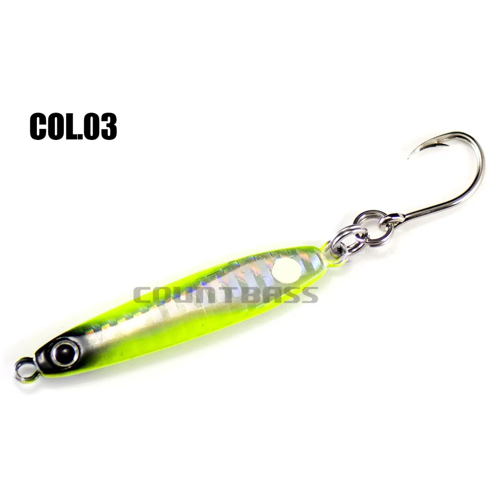 Countbass 20g 30g 40g señuelo de Jigging con un solo anzuelo VMC, Señuelos de Pesca de Metal, Micro cebo para peces, señuelos de lubina populares - imagen 5