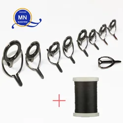 Barra guía para Baitcasting, accesorio de acero inoxidable para barco, 9 piezas/Kit