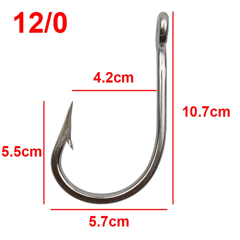Aparejos de pesca de acero inoxidable 7691, anzuelos afilados de 2 brazos, alambre de acero fuerte, tamaño del anzuelo 10/0, 12/0 - imagen 4