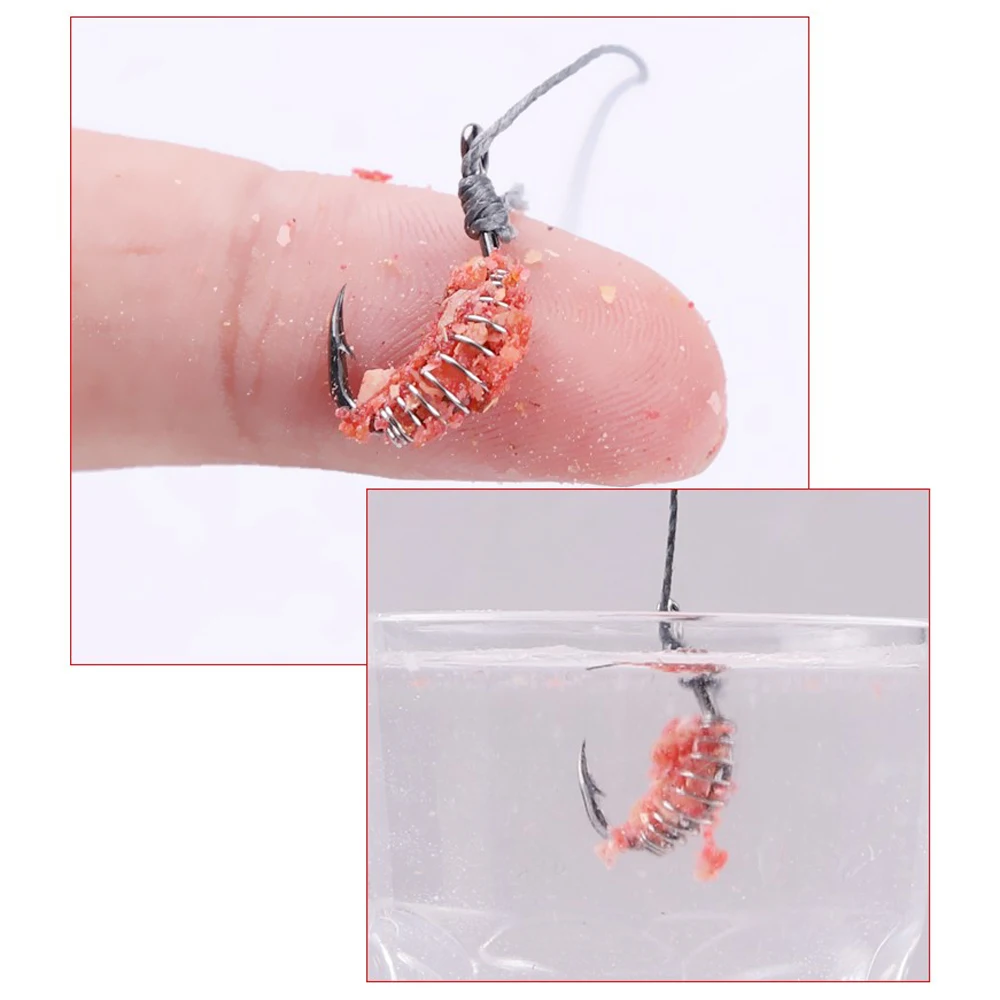 10 unids/lote iseama 1 # -10 #   Anzuelos de Pesca de primavera, anzuelos de explosión giratorios con púas de acero inoxidable para Pesca con mosca de carpa - imagen 5