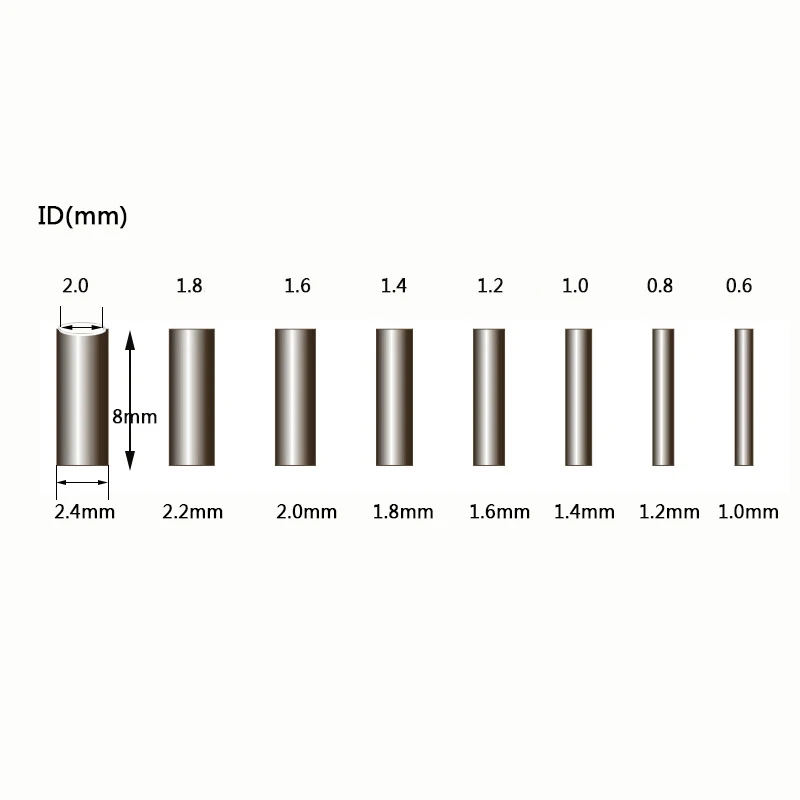 Simpleyi-sedal de pesca de cobre redondo, manga de crimpado de aluminio, tubo de cobre de 100mm-1,0mm, accesorios de pesca marina, 2,8 unids/lote - imagen 4