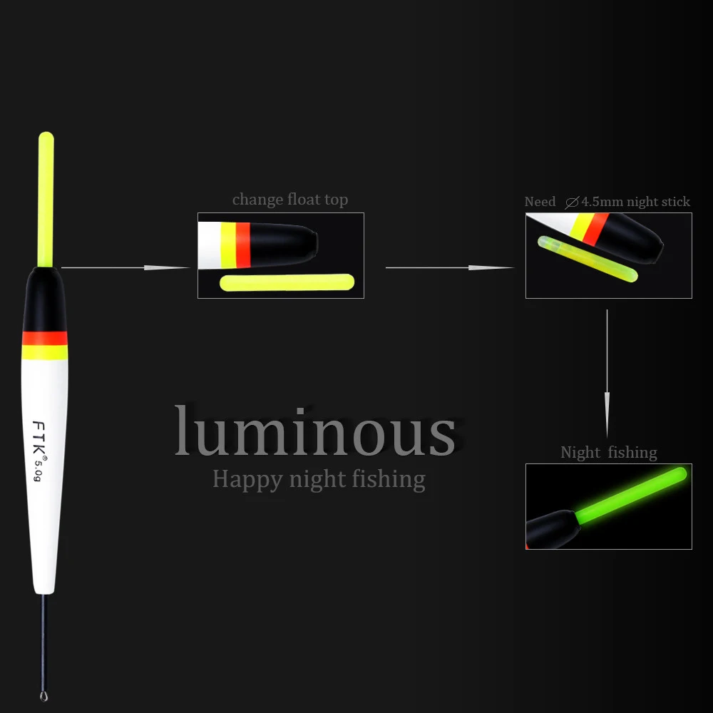 FTK 5 uds 2g 3g 4g 5g Barguzinsky Fir Bobber flotador de pesca de carpa 15,5-17cm boya flotante de palo ligero para aparejos de pesca - imagen 3
