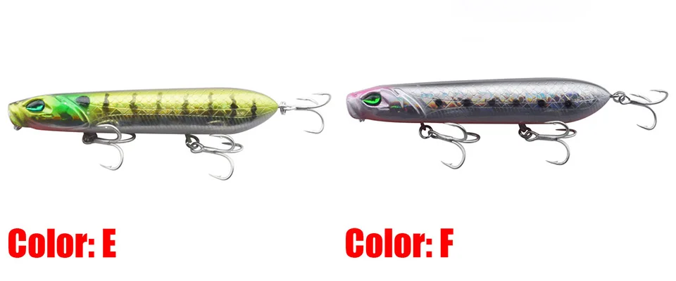 Explore los diseños de señuelos de pesca vibrantes con color E y color: opciones F