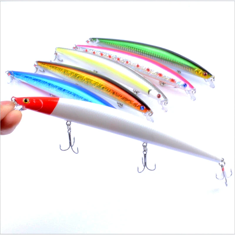 Señuelo de pesca de pececillos, Wobblers duros Crankbait con pluma Isca Artificial, trucha, Lucio, Carpa, accesorios de pesca, 18cm, 22g, 1 pieza - imagen 5