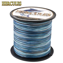 Hercules nuevo Camo 8 hebras PE hilo de pescar trenzado 100M 300M 500M 1000M 1500M 2000M Pesca tejido de agua salada carpa pescado