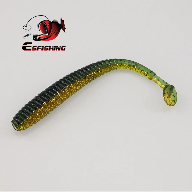 ESFISHING cola pequeña I Shad cola 100mm Pesca cebos blandos de silicona Artificial Señuelos de Pesca Wobbler para Lucio - imagen 3