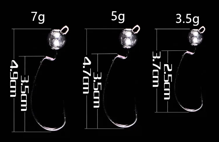 Anzuelos de cebo de gusano blando, accesorios para Señuelos de Pesca, cabeza de plantilla, zumbador, TEXAS RIG Downshot, cracky Rigs - imagen 4