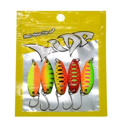 Señuelos spoon artificiales – Cucharas duras 3,5g con gancho único