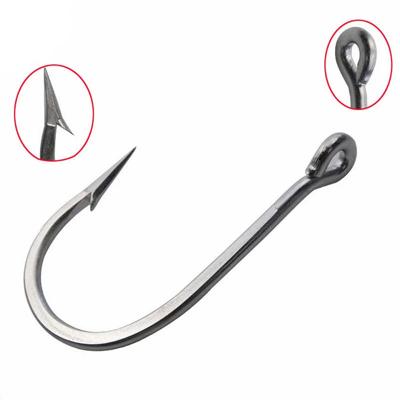 JSM-anzuelos de pesca de acero inoxidable 7732, 10 unids/lote, anzuelos grandes de atún, tamaño 5/0 6/0 7/0 8/0 9/0 10/0 11/0 12/0 - imagen 5