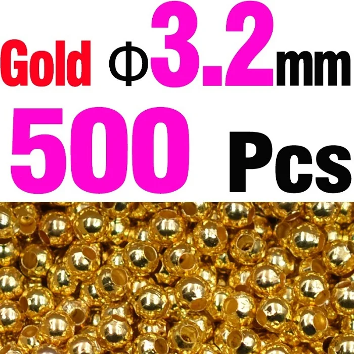 500Pcs  gold 3.2mm