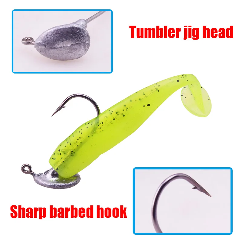 Señuelos de Pesca Wobblers 6cm 1,5g silicona Easy Shiner Swimbait doble Color carpa Artificial Camarón olor sal señuelo suave, 20 unids/lote - imagen 3