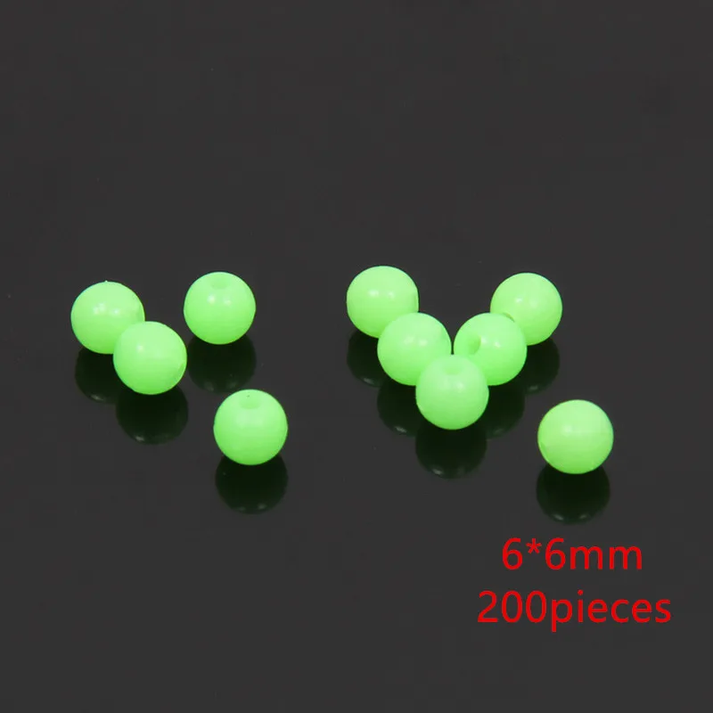 Flotadores de pesca brillantes, accesorios de Boya Luminosa, cuentas redondas Olva para pesca nocturna, carpa, 200 unidades - imagen 2