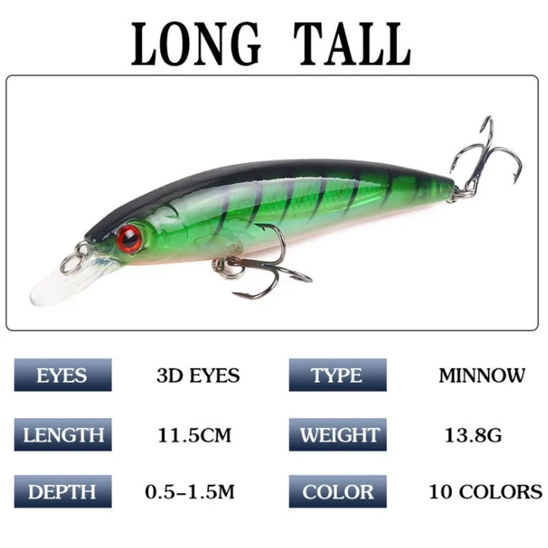 Señuelos de Pesca flotantes, cebos duros de 110mm y 13,1g, Crankbait, Isca, 1 unidad - imagen 3