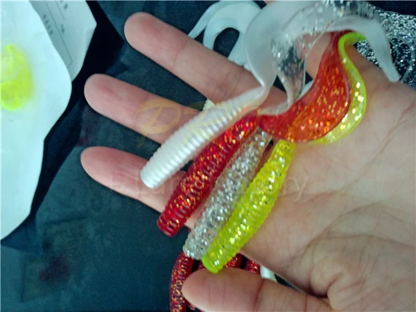 JYJ-señuelo de pesca de 50 piezas y 8cm, cebos blandos, gusanos de colores mezclados - imagen 5